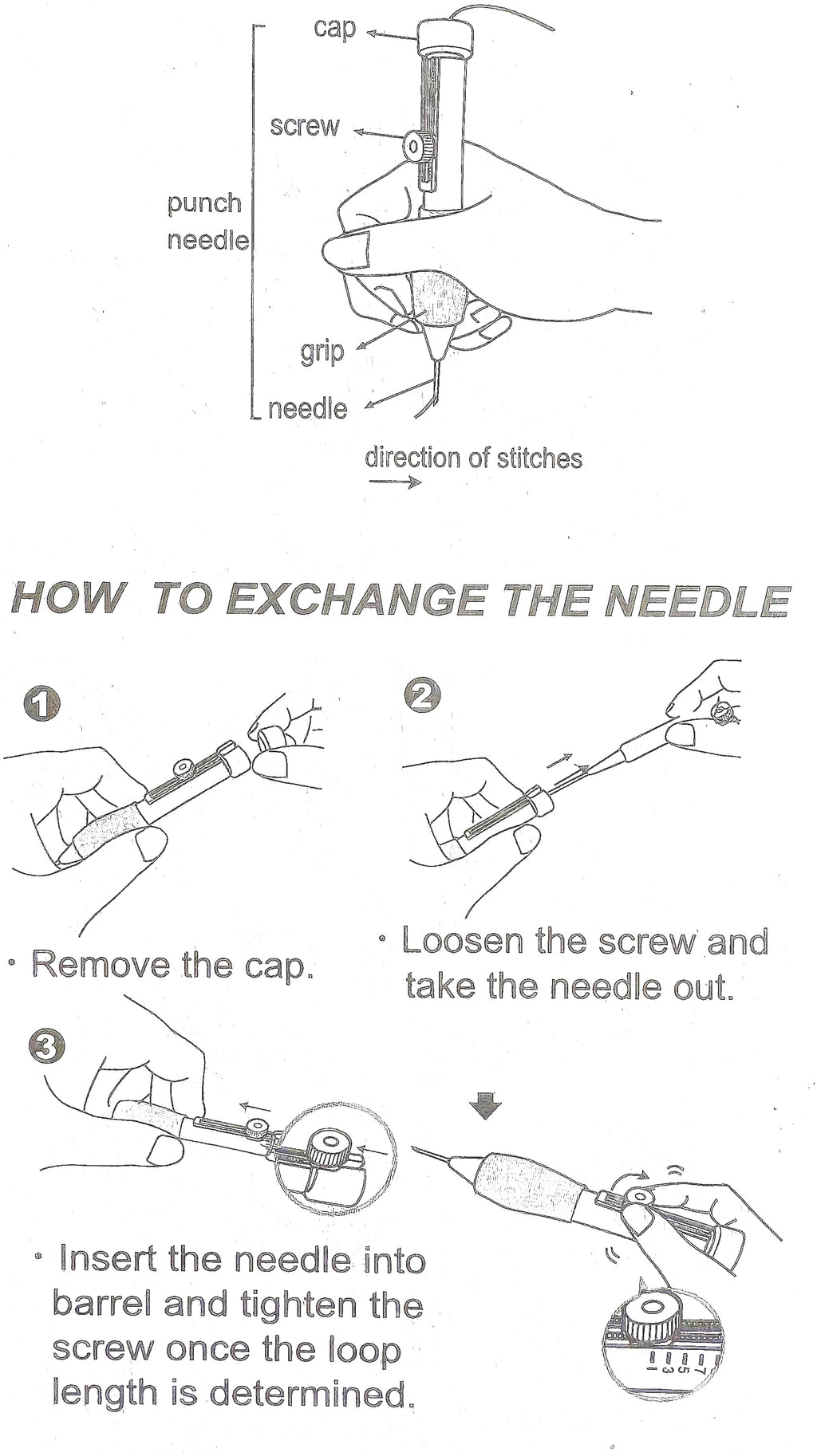 Rezerves adata cilpošanas (Punch Needle) instrumentam