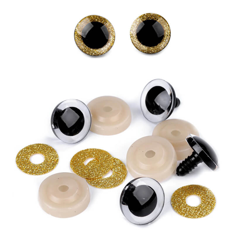 Plastic eyes for toys with glitter Ø25mm