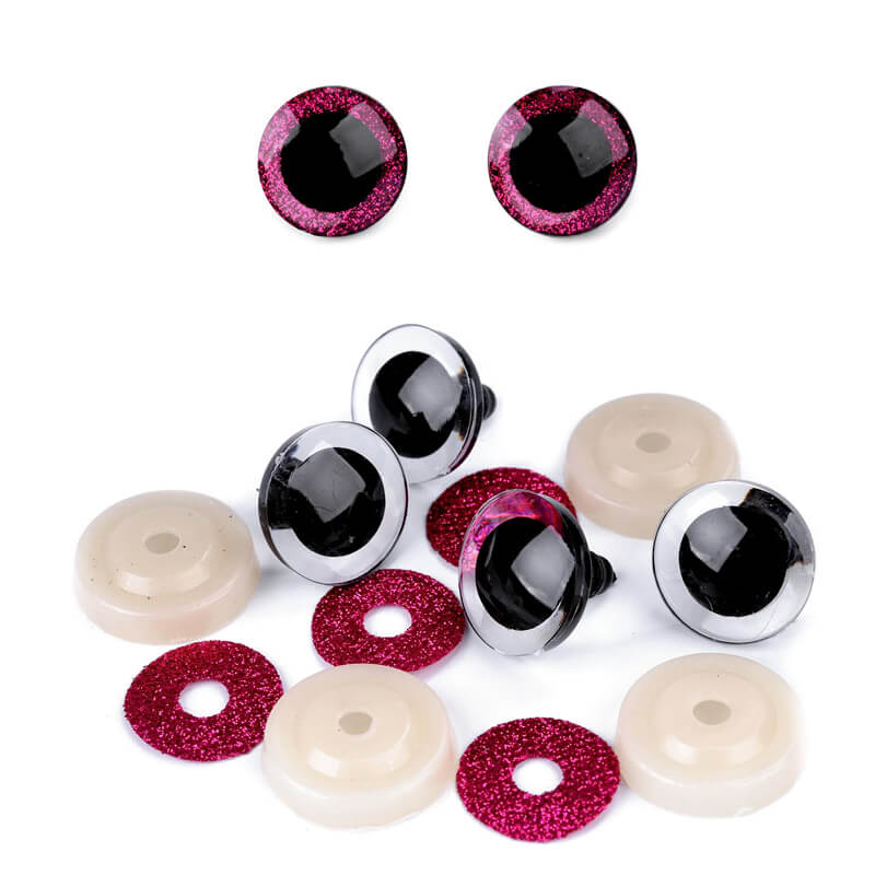 Plastic eyes for toys with glitter Ø25mm