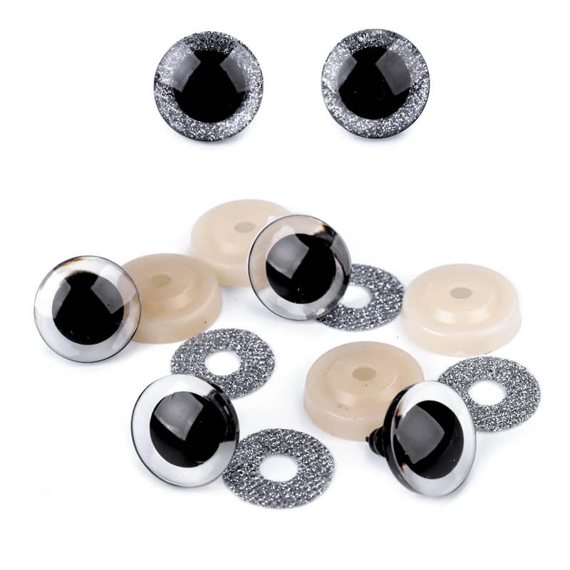 Plastic eyes for toys with glitter Ø25mm