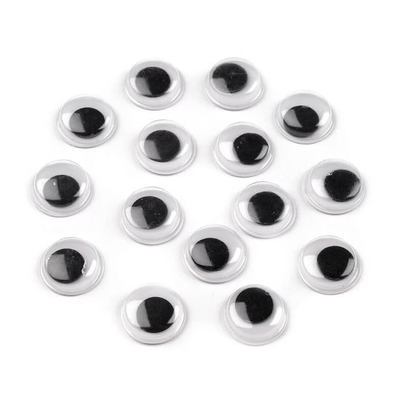 Self-adhesive plastic moving eye