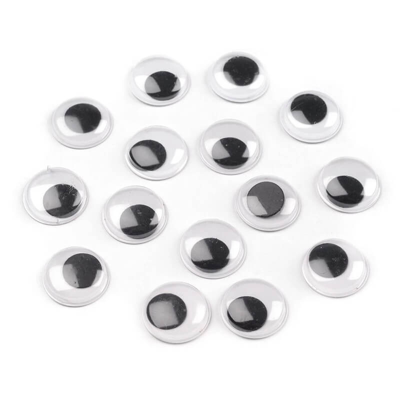 Self-adhesive plastic moving eye