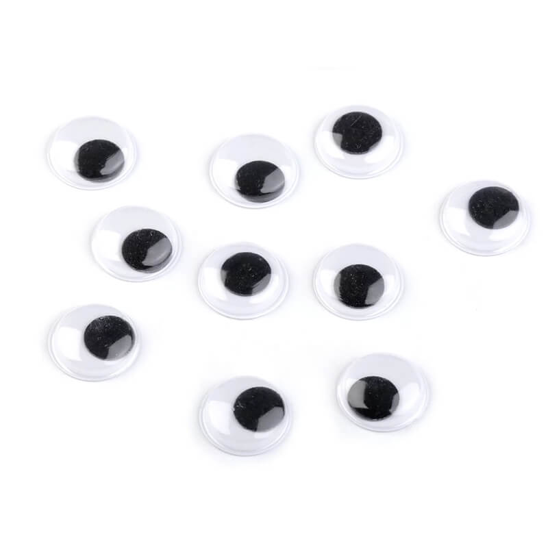 Self-adhesive plastic moving eye