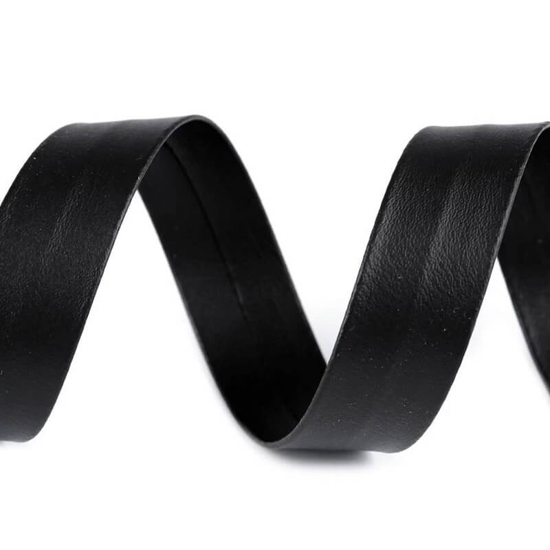Mākslīgās ādas slīpā diega lente 20mm - melna