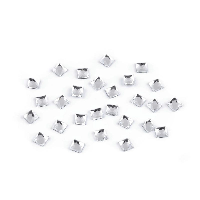 Piegludināmie akmentiņi 4x4mm - caurspīdīgi