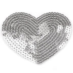 Decorative iron-on applique with sequins - heart 390338