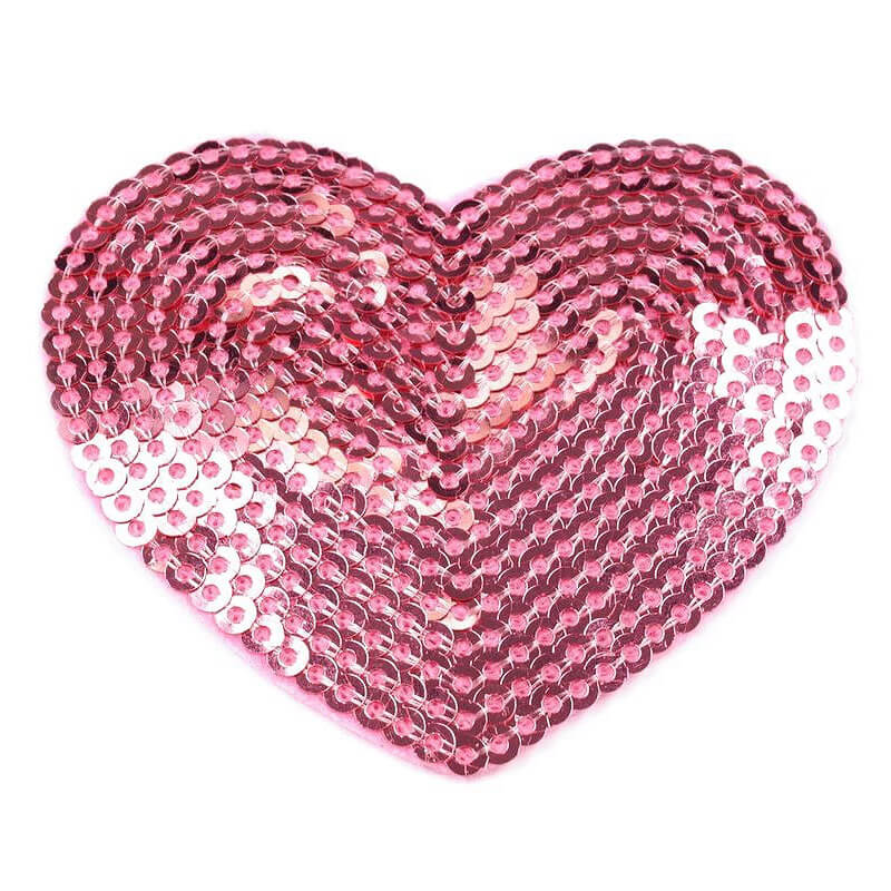 Decorative iron-on applique with sequins - heart 390338