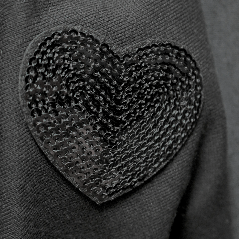 Decorative iron-on applique with sequins - heart 390338