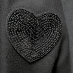 Decorative iron-on applique with sequins - heart 390338