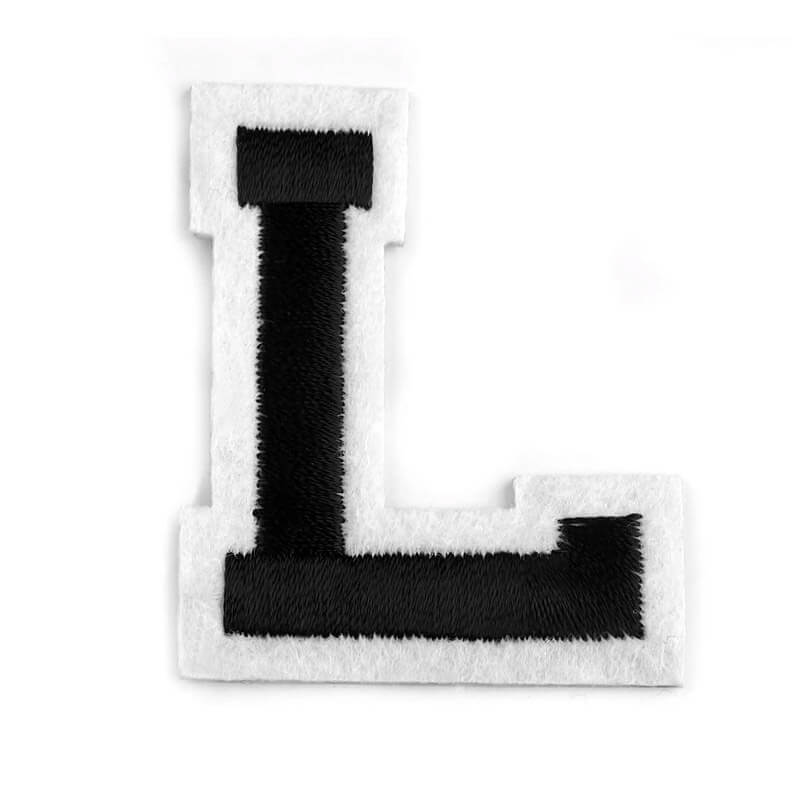 Decorative iron-on applique – black and white letters