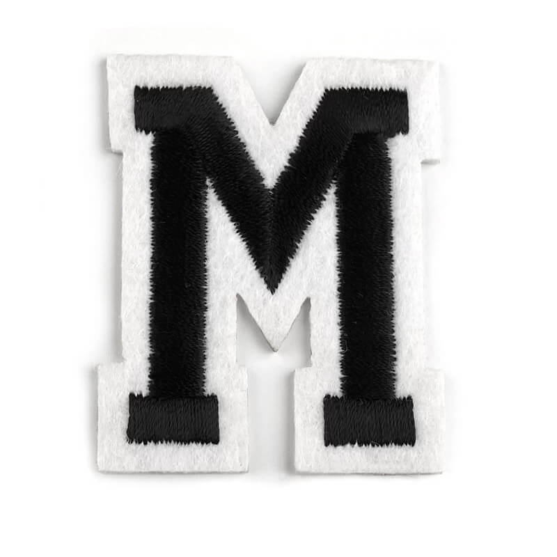 Decorative iron-on applique – black and white letters