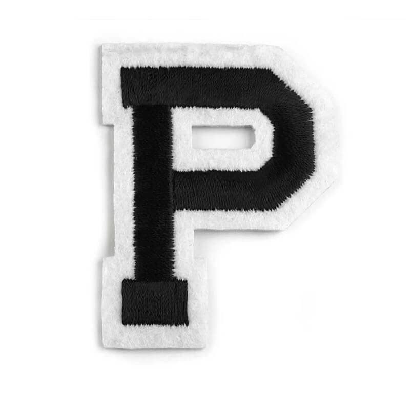 Decorative iron-on applique – black and white letters