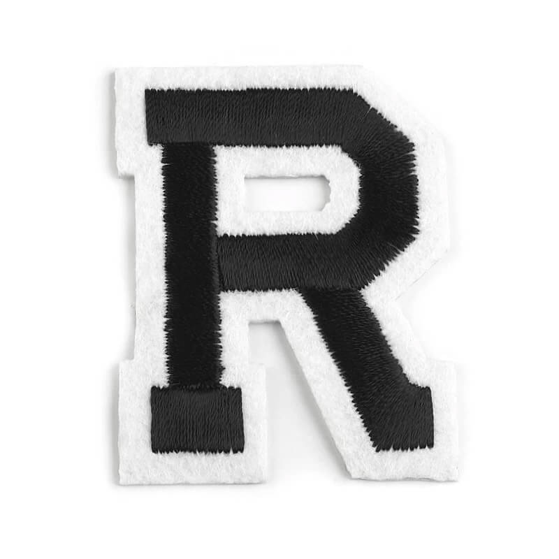 Decorative iron-on applique – black and white letters
