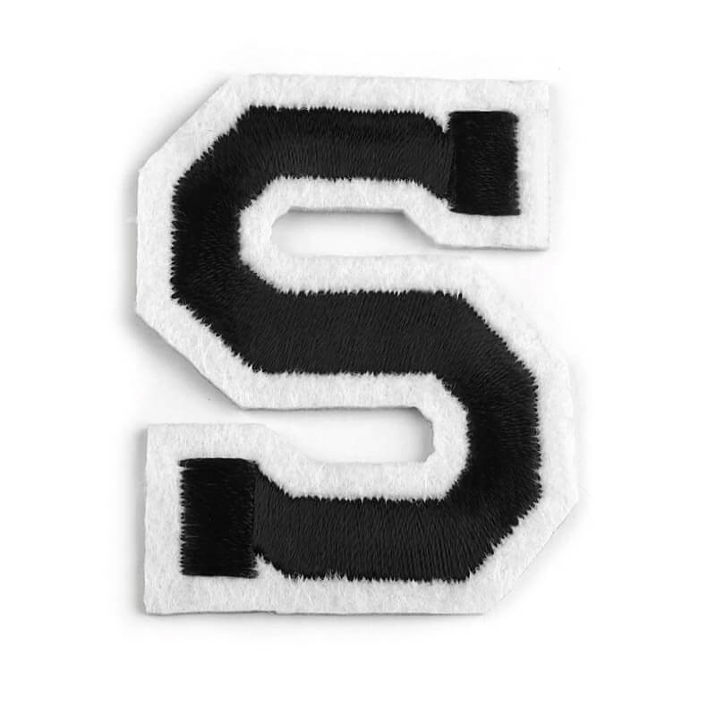 Decorative iron-on applique – black and white letters