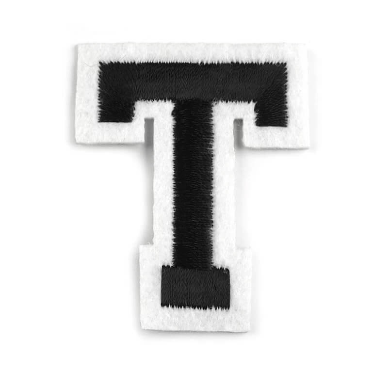 Decorative iron-on applique – black and white letters