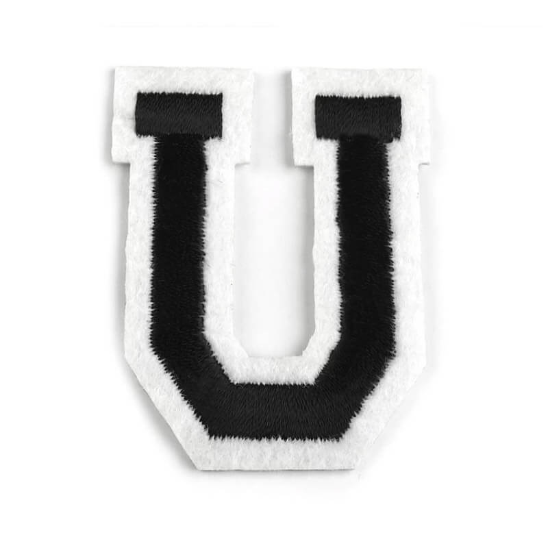 Decorative iron-on applique – black and white letters