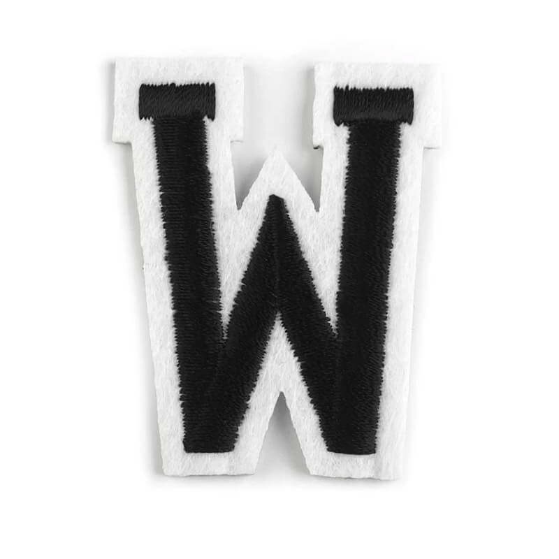 Decorative iron-on applique – black and white letters