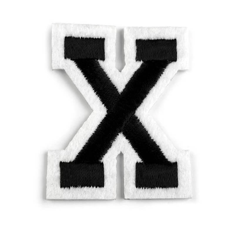 Decorative iron-on applique – black and white letters