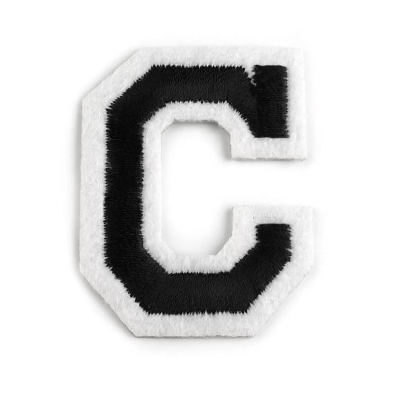 Decorative iron-on applique – black and white letters