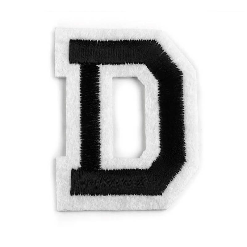 Decorative iron-on applique – black and white letters