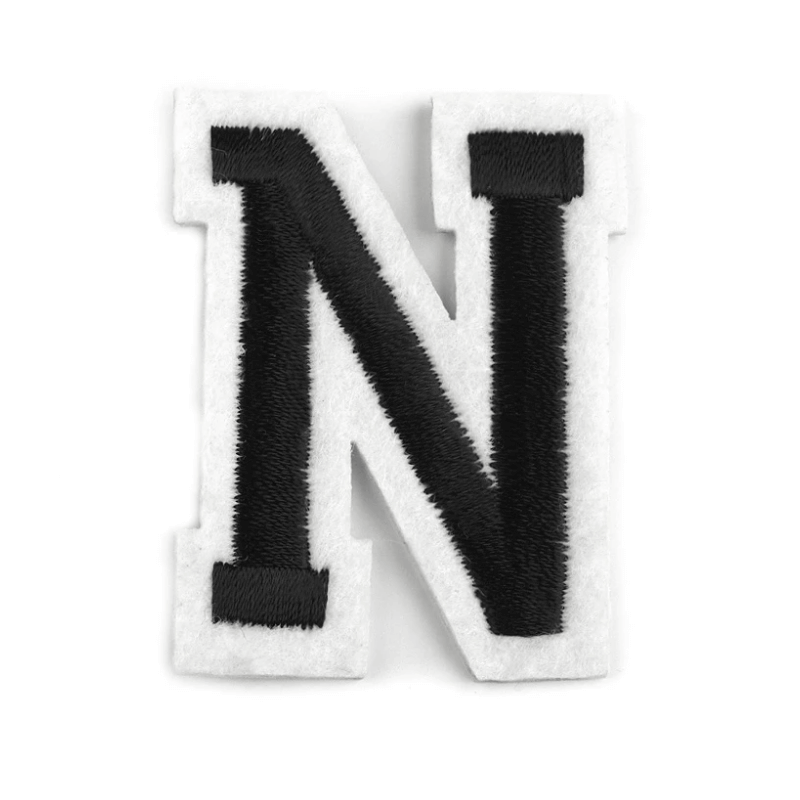 Decorative iron-on applique – black and white letters