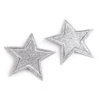 Decorative iron-on applique with glitter - star 390630