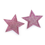 Decorative iron-on applique with glitter - star 390630