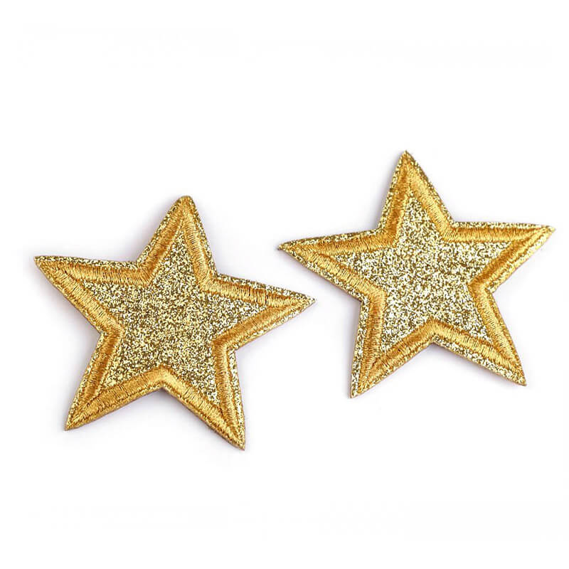 Decorative iron-on applique with glitter - star 390630