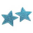Decorative iron-on applique with glitter - star 390630