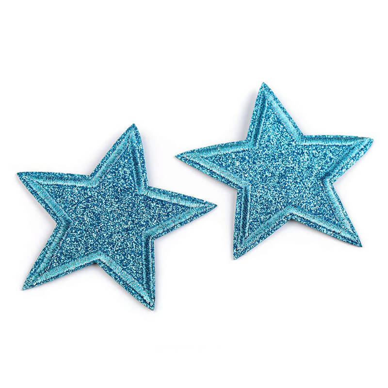 Decorative iron-on applique with glitter - star 390630