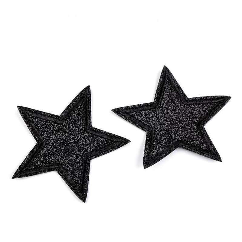 Decorative iron-on applique with glitter - star 390630