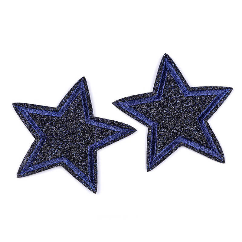 Decorative iron-on applique with glitter - star 390630