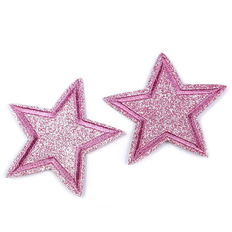 Decorative iron-on applique with glitter - star 390630
