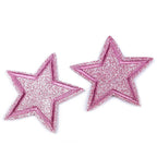 Decorative iron-on applique with glitter - star 390630