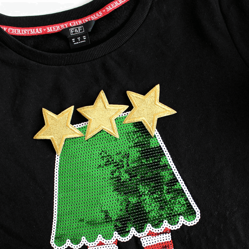 Decorative iron-on applique with glitter - star 390630