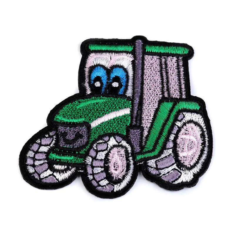 Dekoratīva piegludināma aplikācija - zaļš traktors