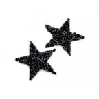 Decorative iron-on applique with faceted stones – star 390687