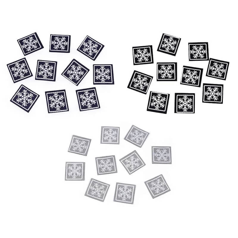 Dekoratīva piegludināma aplikācija 3x3cm – sniegpārsliņa