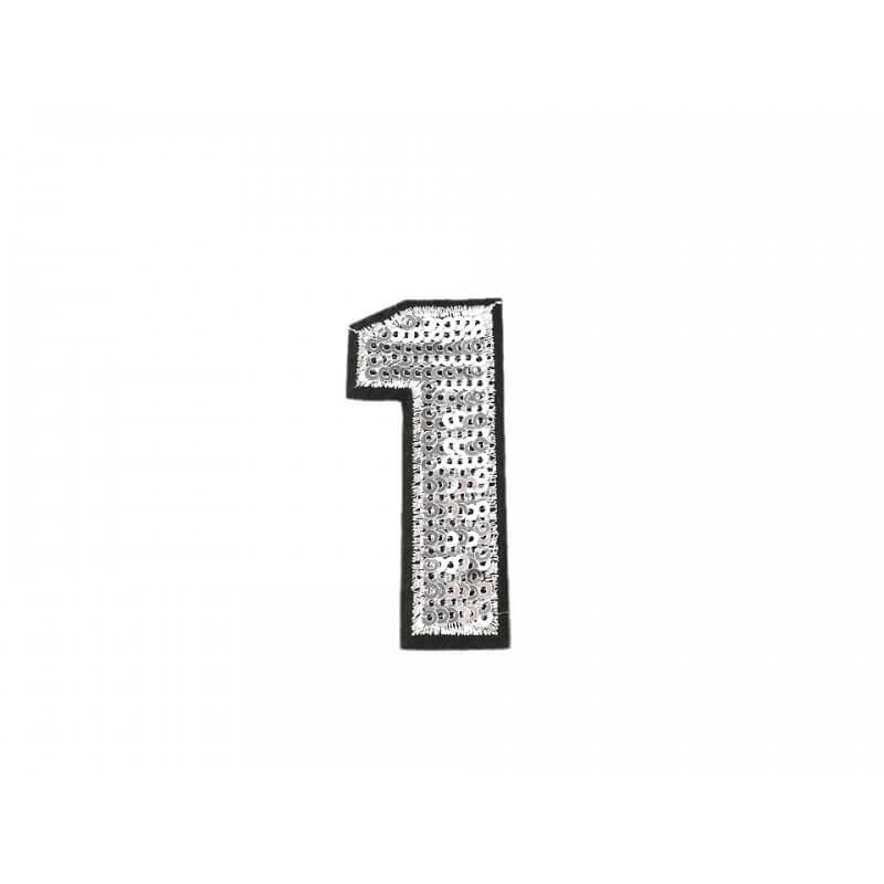 Decorative iron-on applique with sequins – number