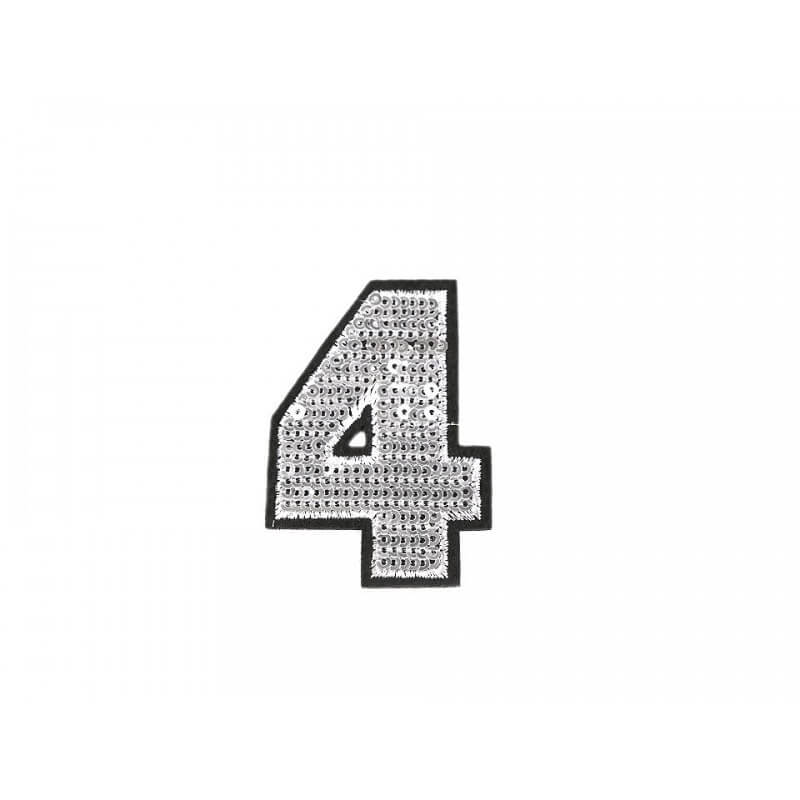 Decorative iron-on applique with sequins – number