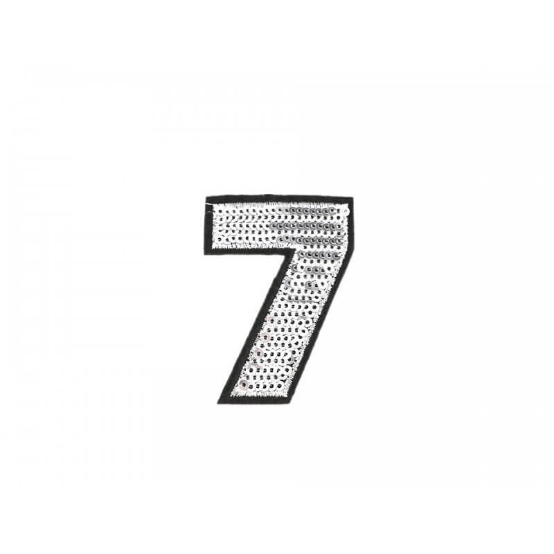 Decorative iron-on applique with sequins – number