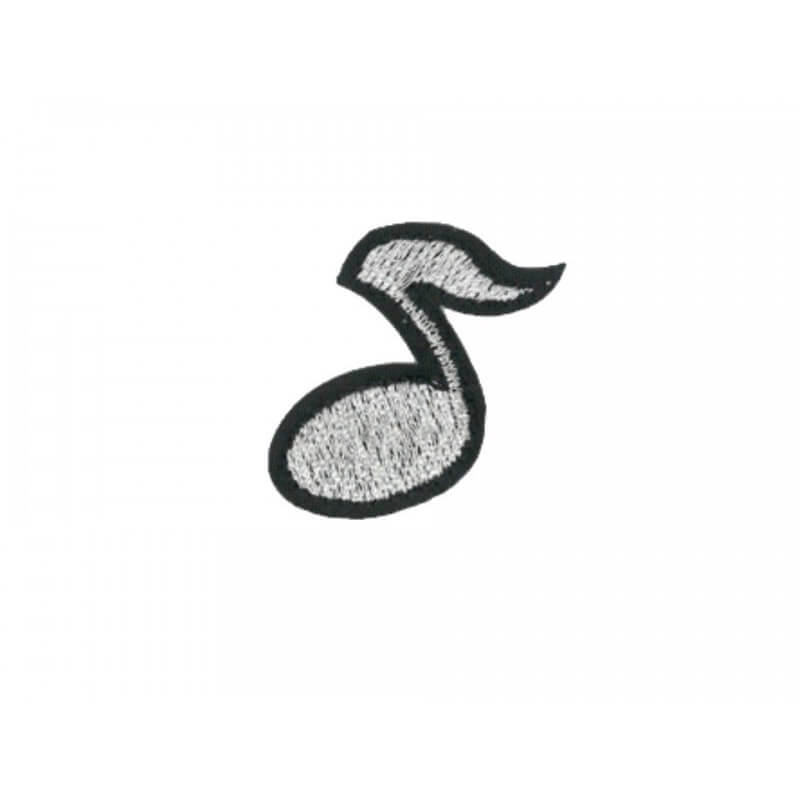 Decorative iron-on applique with glitter – musical note