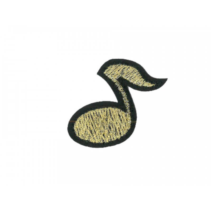Decorative iron-on applique with glitter – musical note