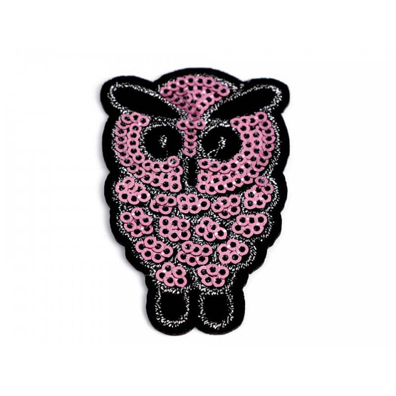 Decorative iron-on applique with sequins – owl