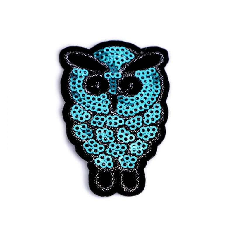 Decorative iron-on applique with sequins – owl