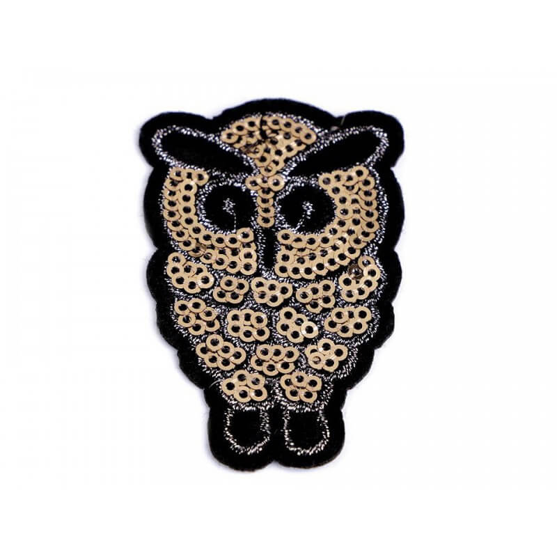 Decorative iron-on applique with sequins – owl