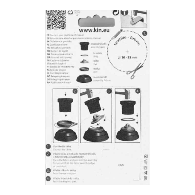 Apvelkamo pogu komplekts Ø15mm