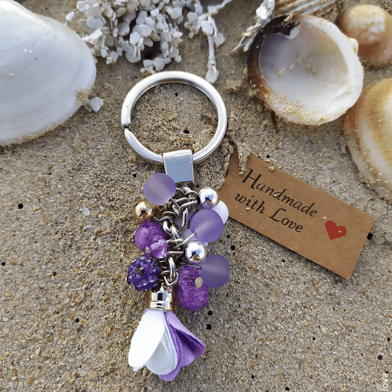 Metal key ring with chain Ø30mm