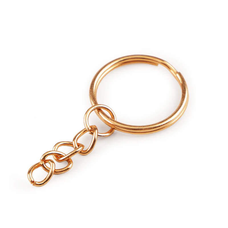 Metal key ring with chain Ø25mm