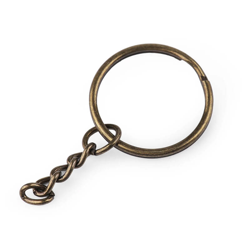 Metal key ring with chain Ø25mm